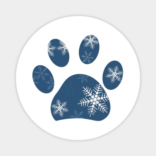 Paw print made of snowflakes Magnet